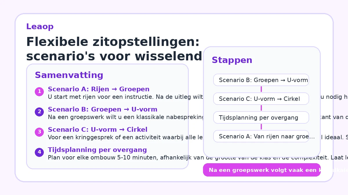 Flexibele zitopstellingen: scenario's voor wisselende activiteiten
