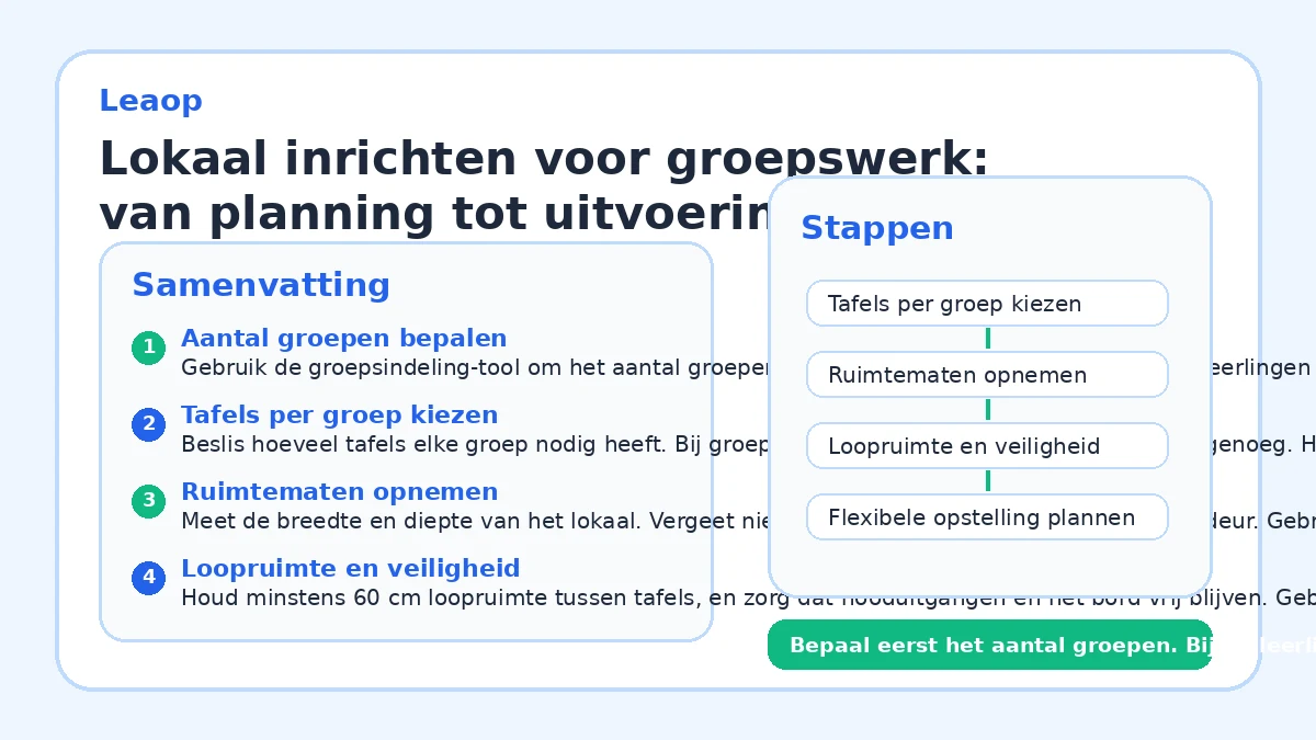 Lokaal inrichten voor groepswerk: van planning tot uitvoering