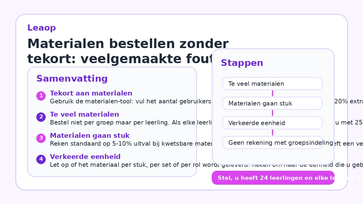 Materialen bestellen zonder tekort: veelgemaakte fouten en oplossingen