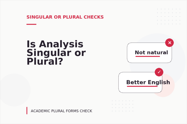 Is Analysis Singular or Plural?