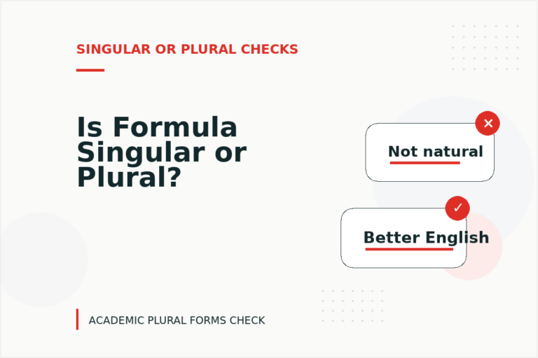 Is Formula Singular or Plural?