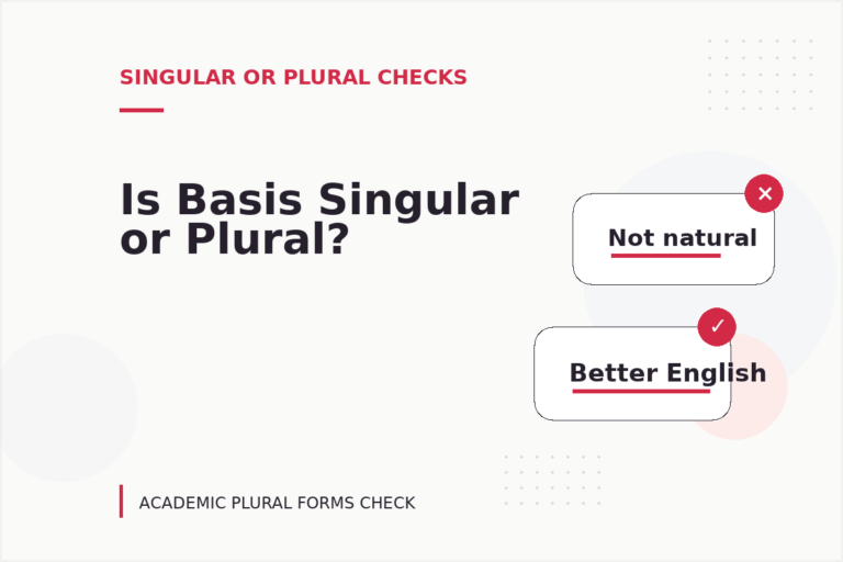Is Basis Singular or Plural?
