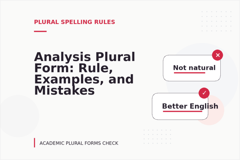 Analysis Plural Form: Rule, Examples, and Mistakes Analysis Plural Form: Rule, Examples, and Mistakes