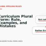 Curriculum Plural Form: Rule, Examples, and Mistakes