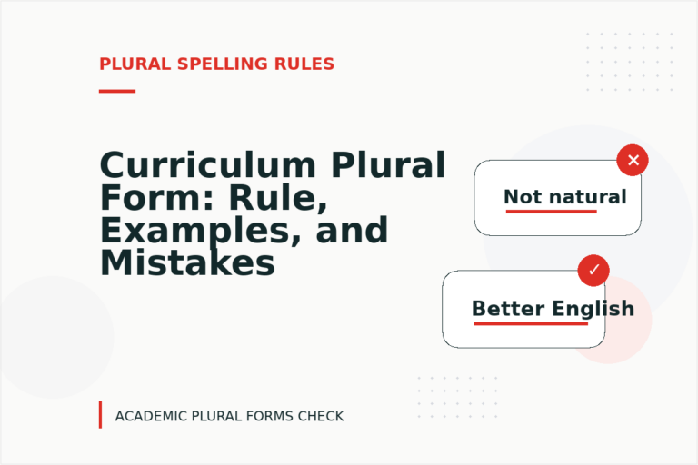 Curriculum Plural Form: Rule, Examples, and Mistakes Curriculum Plural Form: Rule, Examples, and Mistakes