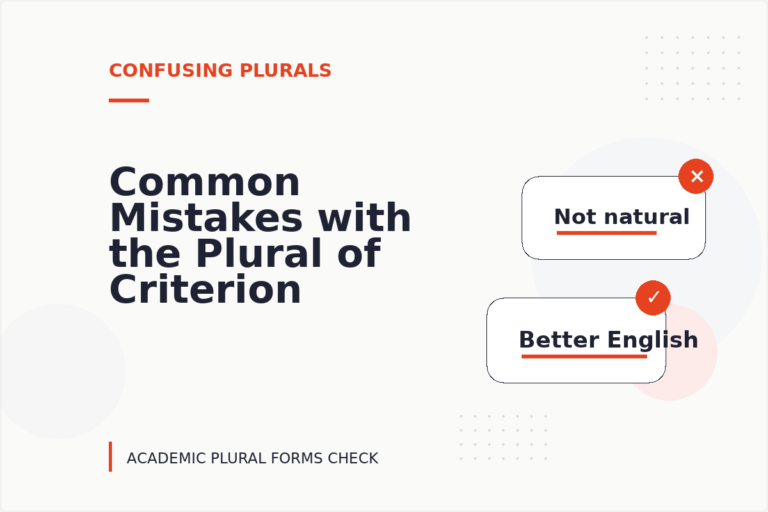 Common Mistakes with the Plural of Criterion