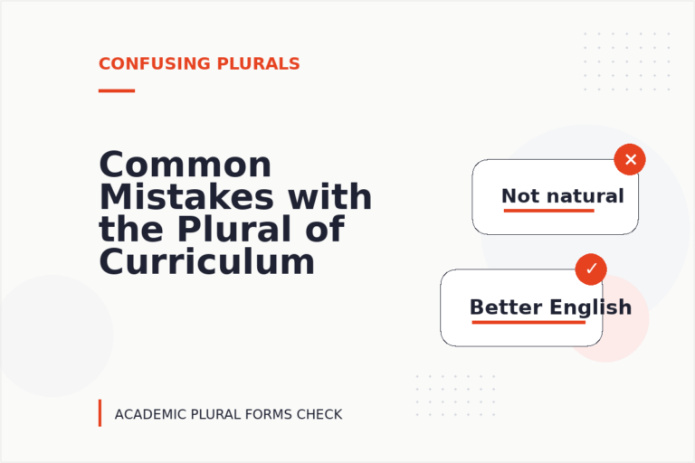 Common Mistakes with the Plural of Curriculum Common Mistakes with the Plural of Curriculum
